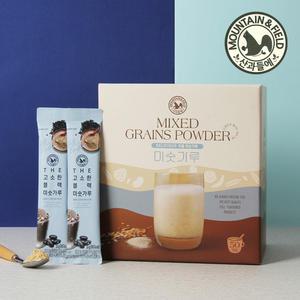 [산과들에] 더고소한블랙미숫가루스틱25g 50봉세트/ 선식 식사대용 미숫가루 흑미 검은콩 간식 박스