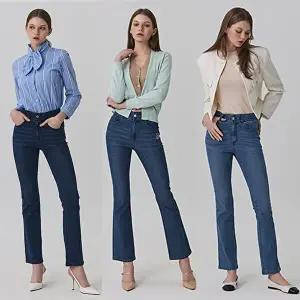 [뱅뱅]25SS 여성 봄 라이크라 세미 플레어 데님 3종
