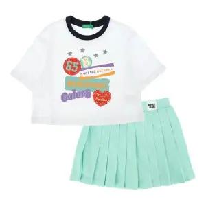 [NS홈쇼핑]베네통키즈(25S)크롭티셔츠치마레깅스상하세트(QATS09531/QALG05531/MT)..