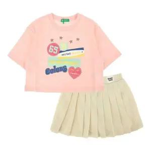 [NS홈쇼핑]베네통키즈(25S)크롭티셔츠치마레깅스상하세트(QATS09531/QALG05531/CR)..