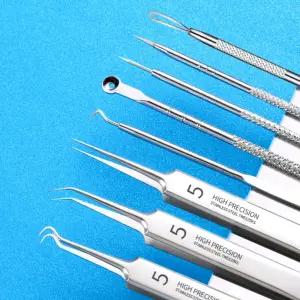 스텐여드름압출기 뷰티샵피지압출기 블랙헤드뽑는핀셋 8종세트