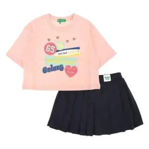 [NS홈쇼핑]베네통키즈(25S)크롭티셔츠치마레깅스상하세트(QATS09531/QALG05531/PN)..