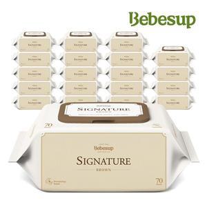 [베베숲]SSG) 베베숲 아기물티슈 시그니처 브라운 물티슈 70매 캡 20팩