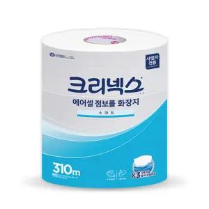 크리넥스 물에잘녹는 에어셀 점보롤 화장지 휴지 310M 3롤 1팩 45391