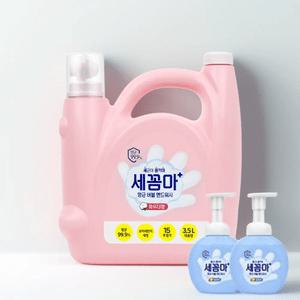 세꼼마 핸드워시 대용량 리필 파우더향 3.5L+공병2개 항균 버블 손세정제