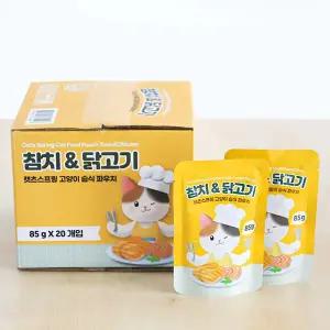 캣츠스프링 고양이 습식 파우치 참치&닭고기 85g x 20개입