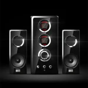 보노보스 2.1채널 우퍼 컴퓨터 PC용 게이밍 멀티미디어 LED 앰프 스피커 BOS-5000 TITANⅡ