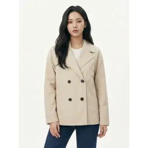 [하프클럽/올리비아하슬러]베이지 더블 트렌치 숏자켓 OHCSJK202