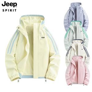 JEEP 지프 재킷 신상품 봄과 가을 야외 여자 후드 방수 바람막이 등산 자켓