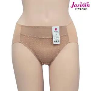 비너스자스민 1296 여성 삼각팬티 자카드 레이스망사 노라인 누디팬티 미디 햄팬티