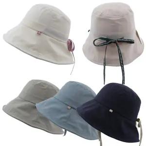 [navid1]경량 와이어챙 뒷리본 사이즈조절 벙거지 엄마 중년 여성 여름 버킷햇 바캉스 모자/AN-B22