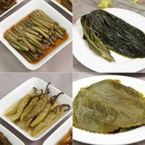 [글로벌푸드][박참봉반찬가게]기본찬 간장4종 1.6kg/간장마늘쫑+명이나물+간장고추+간장깻잎/각400g