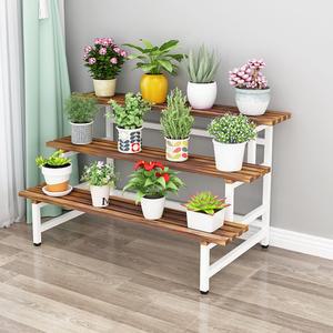 식물 받침대 정리대 화분 2단 선반 전시대 꽃집 다육이 블랙 원목 화분대 80 프레 진열대