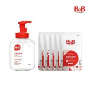 [비앤비]유아 젖병세정제 거품타입 450ml 용기형 1개+400ml 리필형 5개