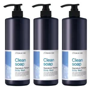 2 +1로더베르 퍼퓸 대용량 바디워시 클린솝 1L 3개