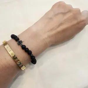 십자가 화산석 천연원석 기독교 팔찌 우정팔찌 작은선물 커플팔찌 십자가팔찌 패션팔찌