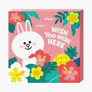 DIY 보석십자수 알로하 코니 25x25cm 캔버스형 비즈