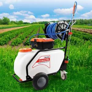 52L 대용량 밀차형 전동식 충전식 농약 압축 제초 방역 원예 자동 분무기 유니즈 UN-52