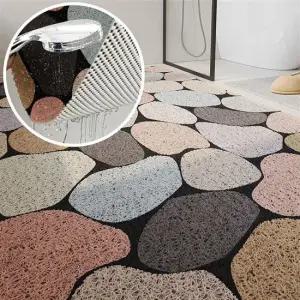인테리어 물빠짐 코일 욕실매트(60X90) 자갈 테라조 유화석 미끄럼방지 논슬립 욕실 발매트 코일매트