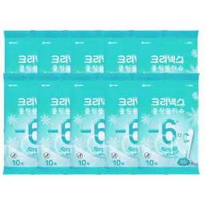 [크리넥스] 쿨링물티슈 라임민트 바디티슈 10매 x 10개