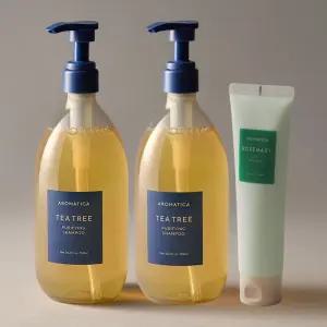 [공식] 아로마티카 티트리 퓨리파잉 샴푸 750ml 2개+로즈마리 트리트먼트 160ml