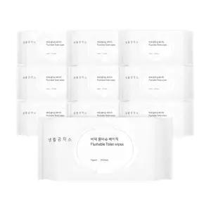 [생활공작소] 비데 물티슈 베이직 (물에 녹는 물티슈) 60매 x 10개