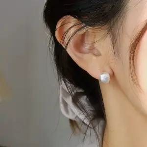 925 실버 무광 볼드 스터드 은귀걸이