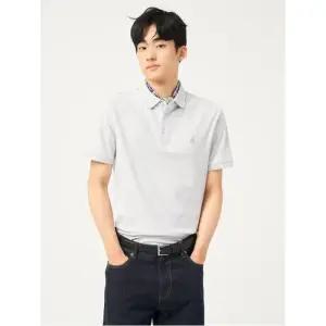 [빈폴멘] 크레이프 칼라넥 티셔츠  라이트 그레이 (BC5442C172)