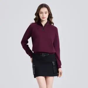 [챌린저](대전신세계)여성 어딕티드 백프린트 하프집업 긴팔 티셔츠 버건디