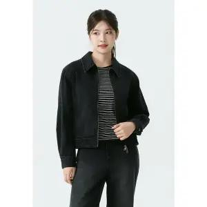 [잠뱅이][25FW] 여성) 블랙 난스판 블루종 데님 자켓 DJ AP3DDJ652-BK