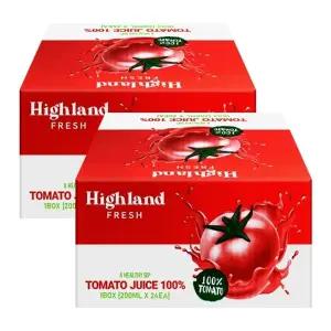 하이랜드 프레쉬 100프로 토마토 주스 200mlX24팩X2박스