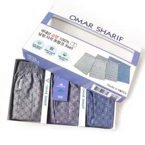 남자 트렁크 3매세트 오마샤리프 순면 사각 팬티 남자 면팬티 국내산