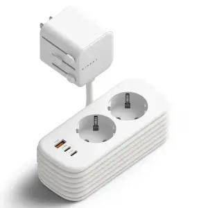 링케 여행용 멀티탭 어댑터 해외 고속 충전 USB 멀티 포트 PD PPS 30W 1.8m 파우치