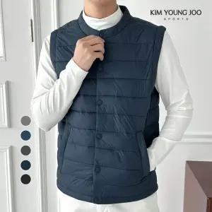 김영주스포츠 남성 경량 패딩조끼 웰론 남자 가을겨울조끼 등산 캠핑베스트 KRMV6013