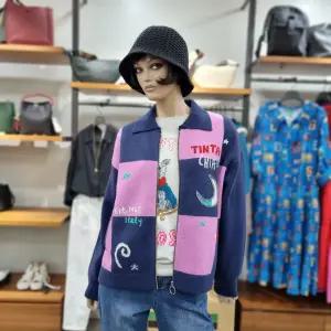 베네통/애플아울렛/칼라 블럭 집업 가디건/BAKC65461