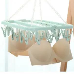 양말속옷빨래집게 빨래집게건조대 빨래집게 32P 속옷양말 접이식 건조대 속옷집게