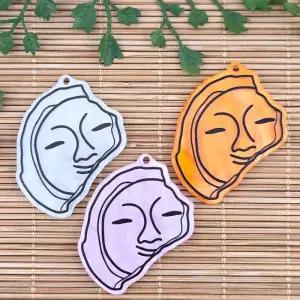 비즈팡 [PB-4-05]아크릴전통펜던트 신라 천년의 미소 수막새 37x43mm 전통굿즈키링만들기재료