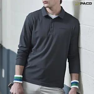 르파코 남성 여성 기능성 골프 테니스 배드민턴 긴팔 카라 티셔츠 차콜