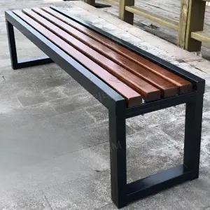 야외용 벤치 의자 철제 테라스 카페 원목 공원