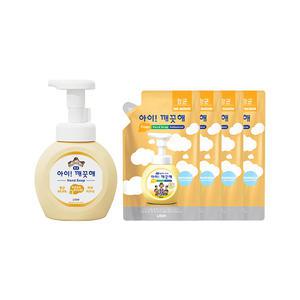 아이깨끗해 핸드워시 용기 순 250ml, 1개 + 리필 200ml, 4개