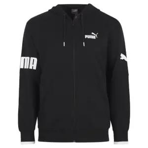 푸마 남성 파워 컬러블록 풀집 후드 집업 자켓 673327-01