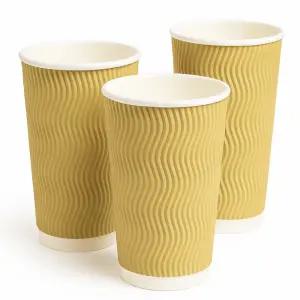 테이크아웃커피컵 카페용품 510ml 3중 단열 종이컵 옐로우 16온스 500개입