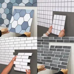 모자 스티커 타일 타일 DIY 주방 데 3D 벽 입체 붙이는 5초 오염방지 싹뜯고 이크타일