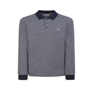 헤지스 남성 24FW [반값세일][스테디셀러] 네이비 스트라이프 면 긴팔카라티셔츠 WHTS4D303N3