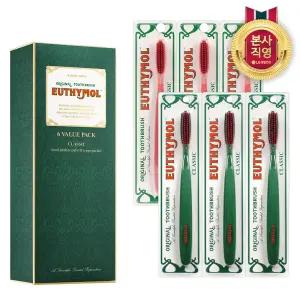 유시몰 로얄 헤리티지 클래식 미세모 칫솔 6입 벨류팩