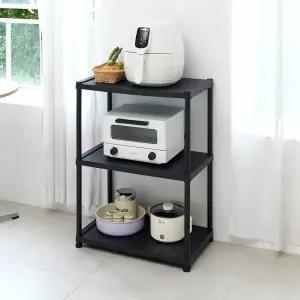 스파지오 3단 조립식 플라스틱 스탠드 블랙 선반 수납장