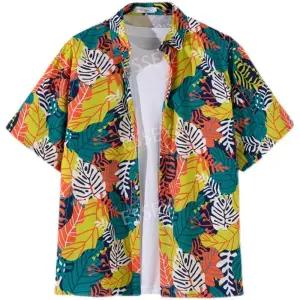 남자 셔츠 야자수 하와이안 하와이셔츠 꽃무늬 남방 반팔 자켓 여름