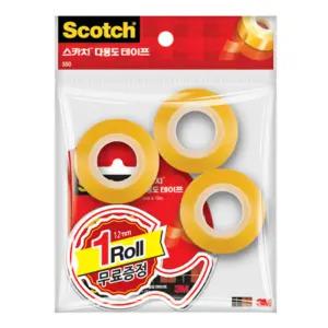 12mm 스카치 다용도 투명 테이프 본품1+리필3개 세트