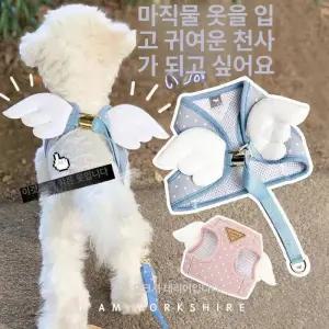 애견 하네스 천사날개 귀여운 산책줄