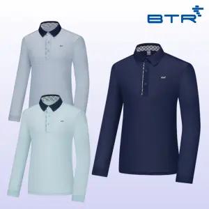 [비티알] 로단M 남성 봄가을 은은한 멜란지 배색 카라티셔츠 (BUT0439M)